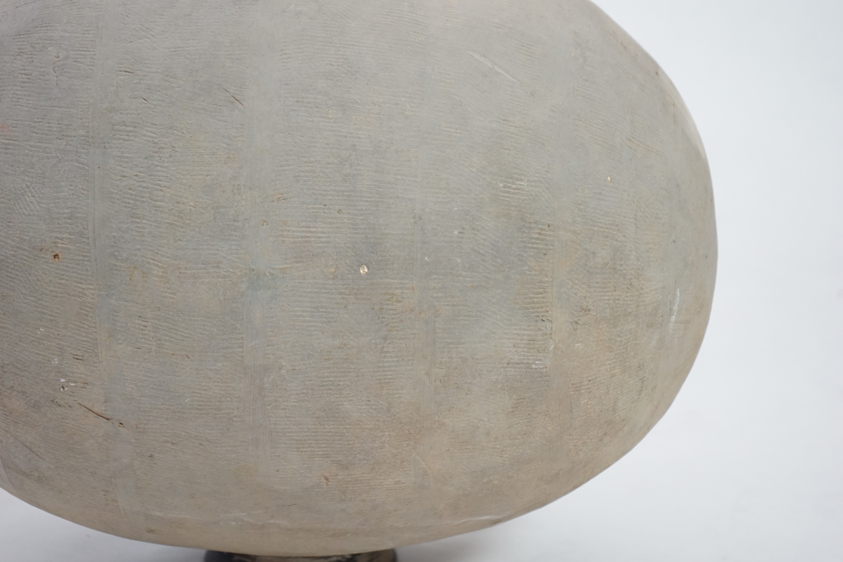 A very rare large Chinese pottery cocoon / listening jar, Qin Dynasty (221 - 206 BC) or possibly Warring States period (475-221 BC)